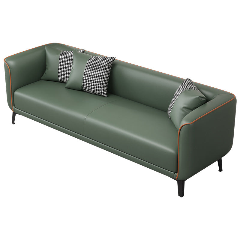 Tuxedo Arm Standard Sofa 25.98" H Modern Style Single Cushion Faux Leather Sofa