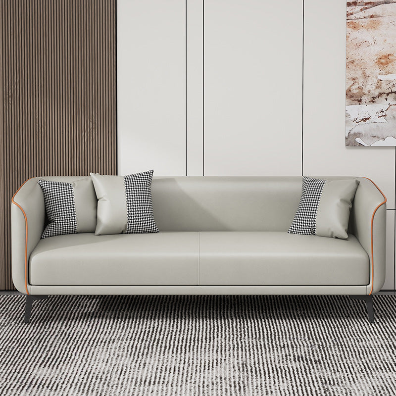 Tuxedo Arm Standard Sofa 25.98" H Modern Style Single Cushion Faux Leather Sofa