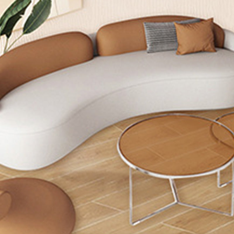 28.34" Wide Faux Leather Curved Sofa Contemporary Armless Sofa for Living Room