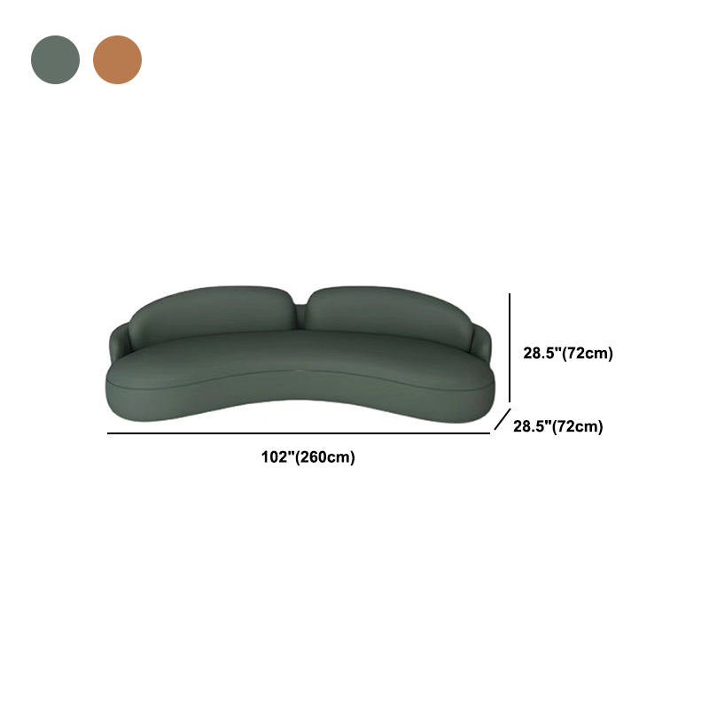 28.34" Wide Faux Leather Curved Sofa Contemporary Armless Sofa for Living Room