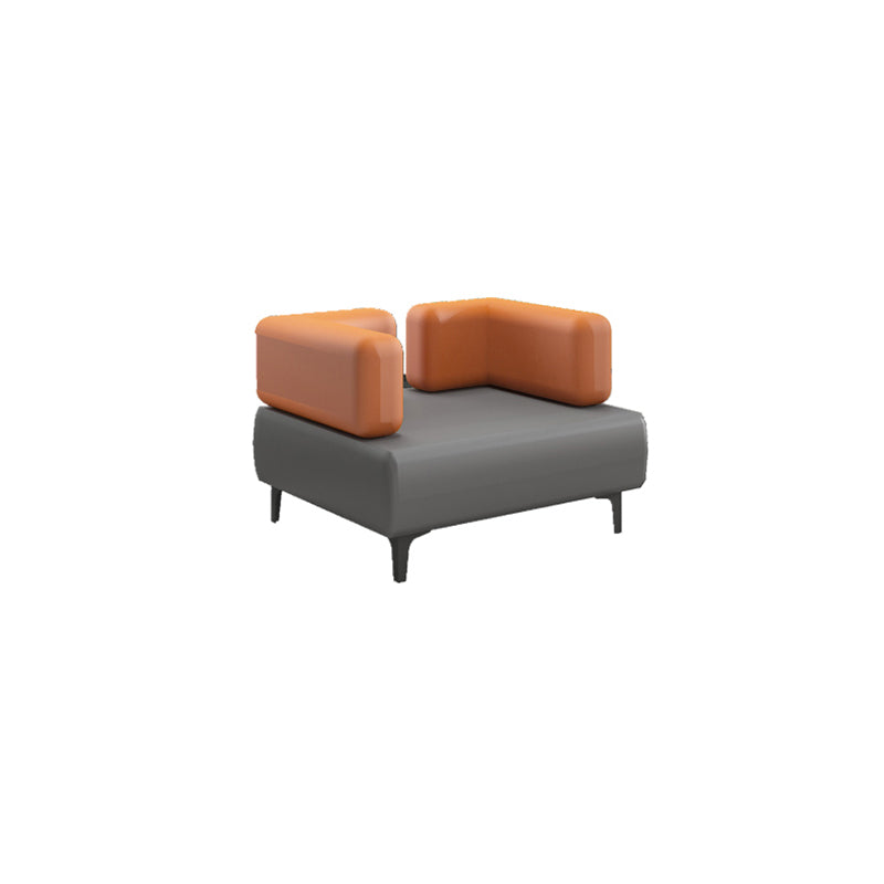 29.53" H Faux Leather Sofa Contemporary Tuxedo Arm Sofa in Gray