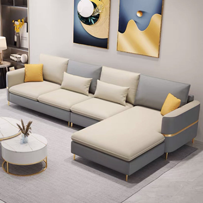 Contemporary 4-Seater Sectional with Square Arms for Living Room