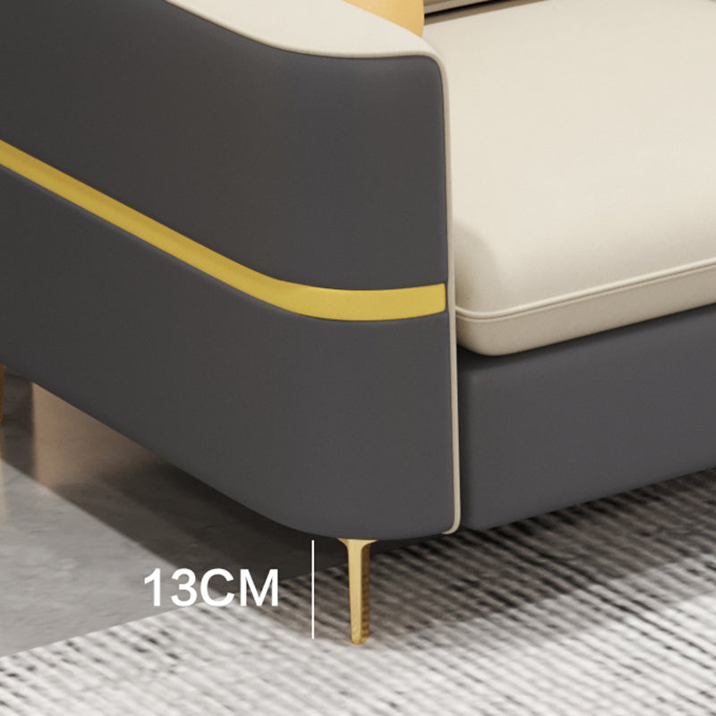 Contemporary 4-Seater Sectional with Square Arms for Living Room