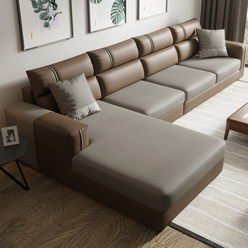Contemporary L-Shape Sectional with Chaise and Recessed Arms