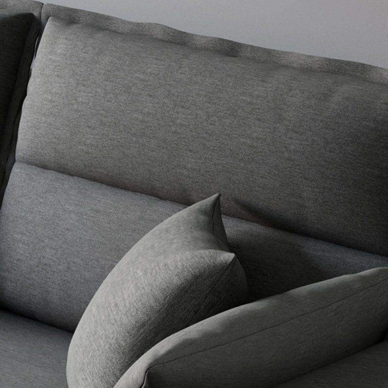 Contemporary Sectional with Pillow Top Arms for 4 People Stationary Sofa
