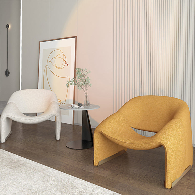 Mid-Century Modern Fixed Back Accent Chair Armless Accent Room Chair for Living Room