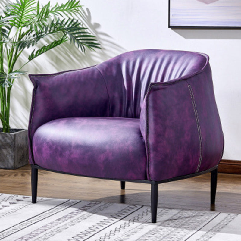 31.89" Mid-century Style Single Sofa Chair PU Leather Flared Arms Chair