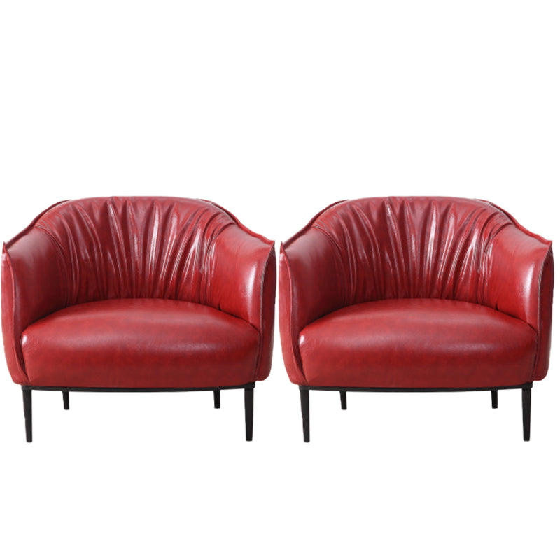 31.89" Mid-century Style Single Sofa Chair PU Leather Flared Arms Chair