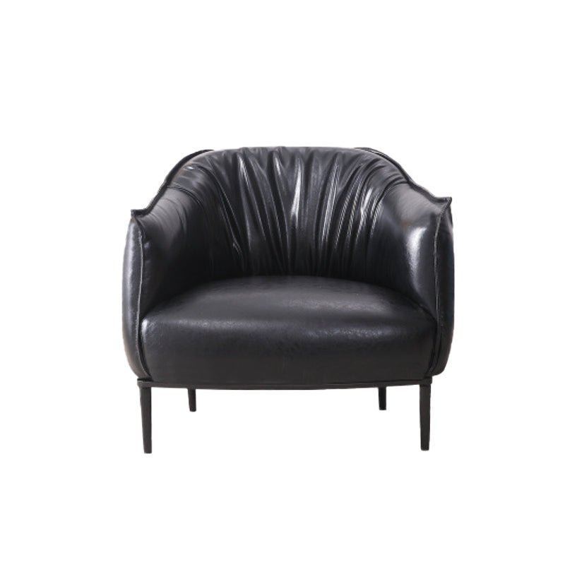 31.89" Mid-century Style Single Sofa Chair PU Leather Flared Arms Chair