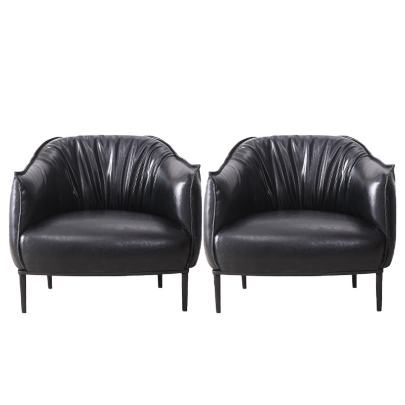 31.89" Mid-century Style Single Sofa Chair PU Leather Flared Arms Chair