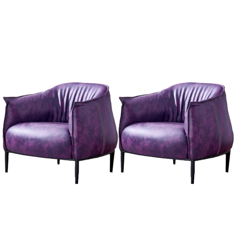 31.89" Mid-century Style Single Sofa Chair PU Leather Flared Arms Chair