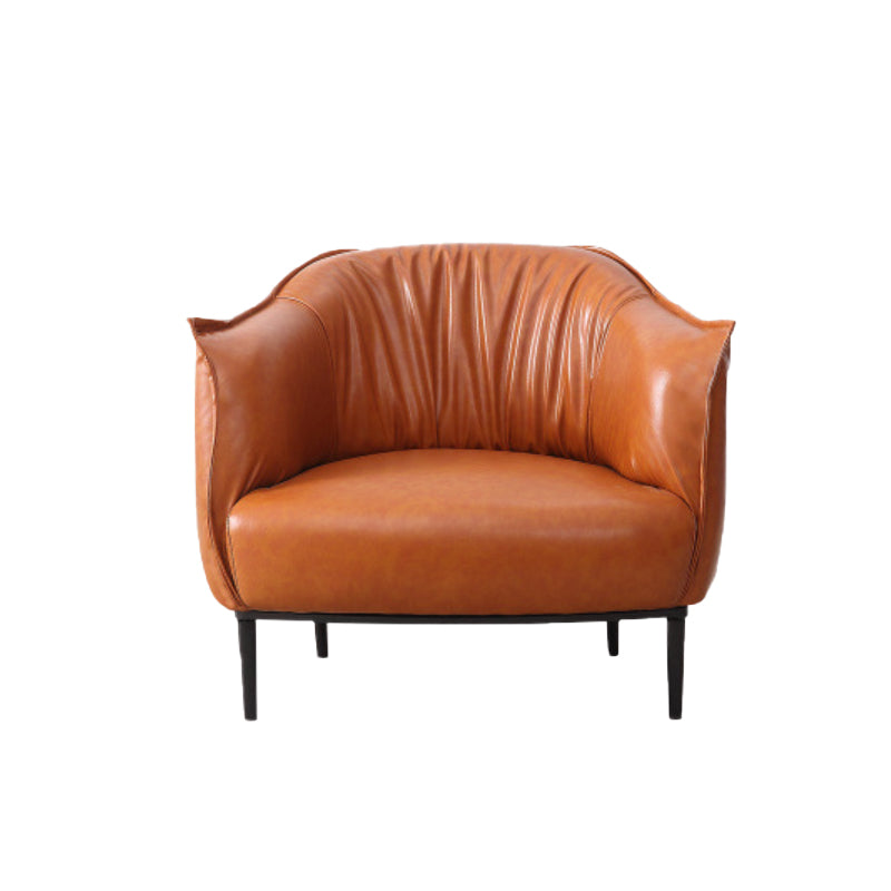 31.89" Mid-century Style Single Sofa Chair PU Leather Flared Arms Chair