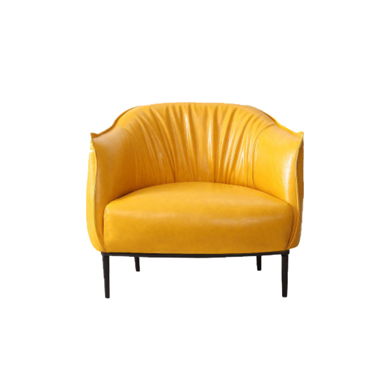 31.89" Mid-century Style Single Sofa Chair PU Leather Flared Arms Chair