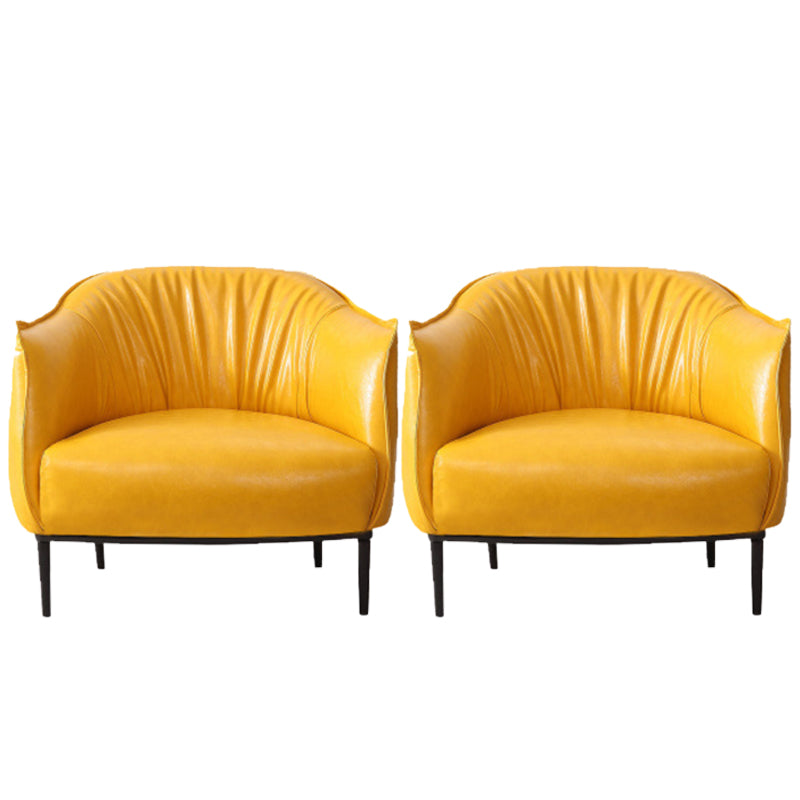 31.89" Mid-century Style Single Sofa Chair PU Leather Flared Arms Chair