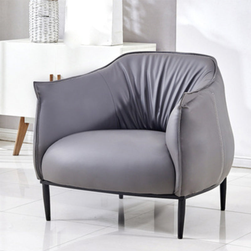 31.89" Mid-century Style Single Sofa Chair PU Leather Flared Arms Chair