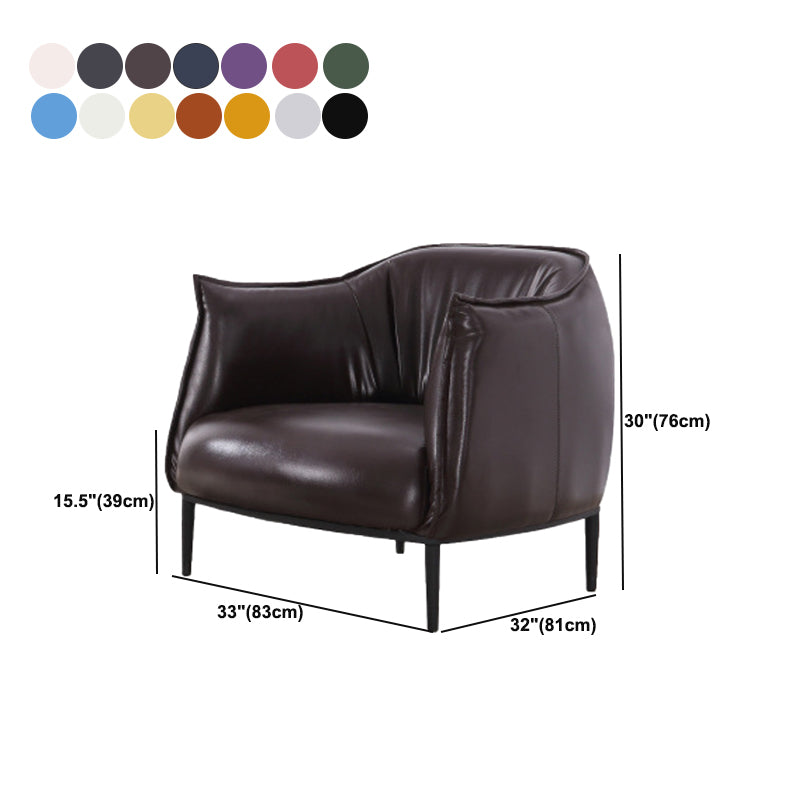 31.89" Mid-century Style Single Sofa Chair PU Leather Flared Arms Chair