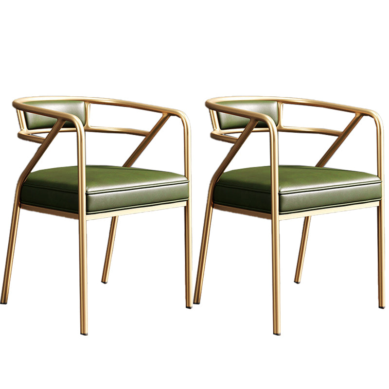 Glam Style 21.65" Wide Fixed Back Sponge Metal Frame Arm Chair