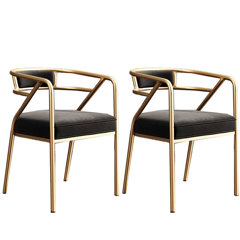 Glam Style 21.65" Wide Fixed Back Sponge Metal Frame Arm Chair