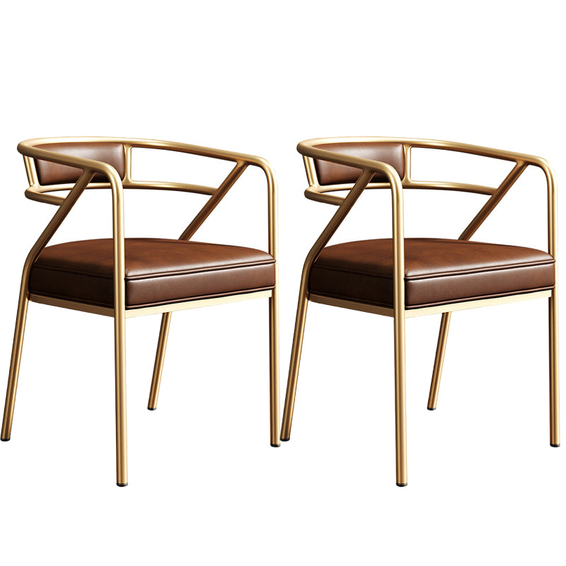 Glam Style 21.65" Wide Fixed Back Sponge Metal Frame Arm Chair