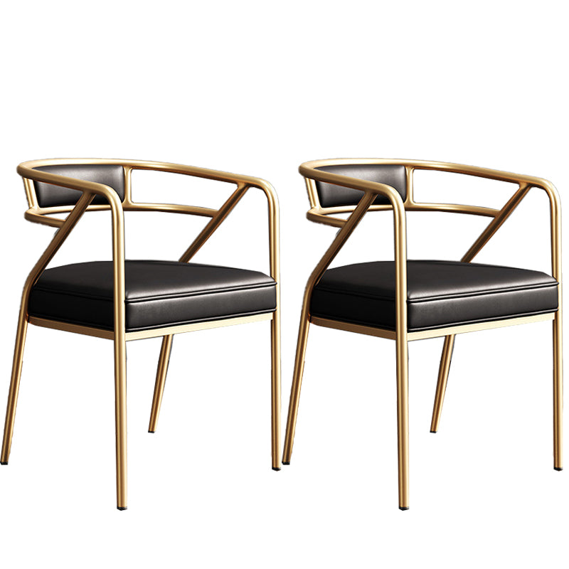 Glam Style 21.65" Wide Fixed Back Sponge Metal Frame Arm Chair