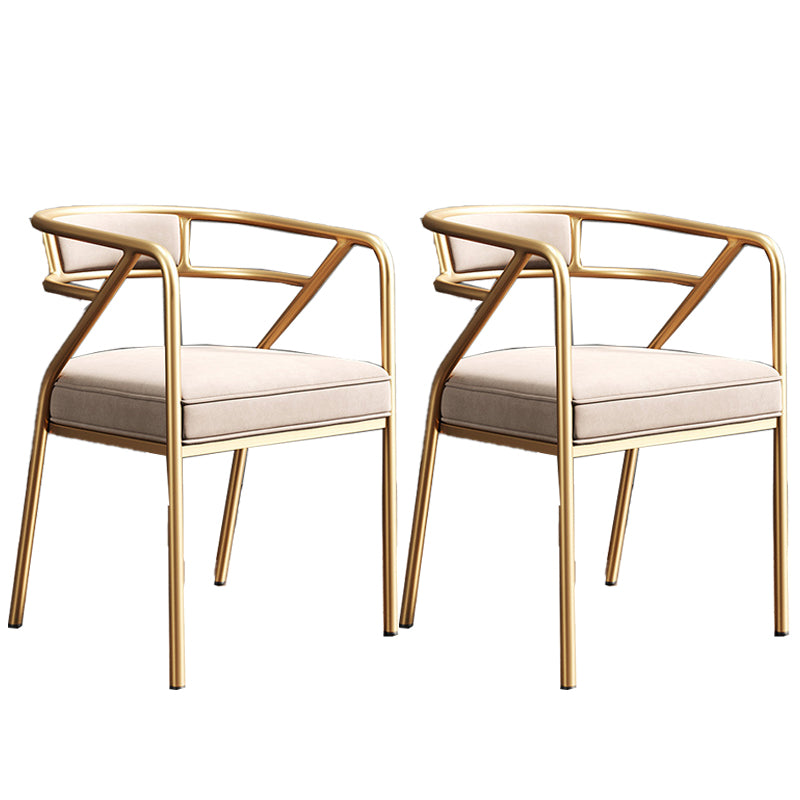 Glam Style 21.65" Wide Fixed Back Sponge Metal Frame Arm Chair