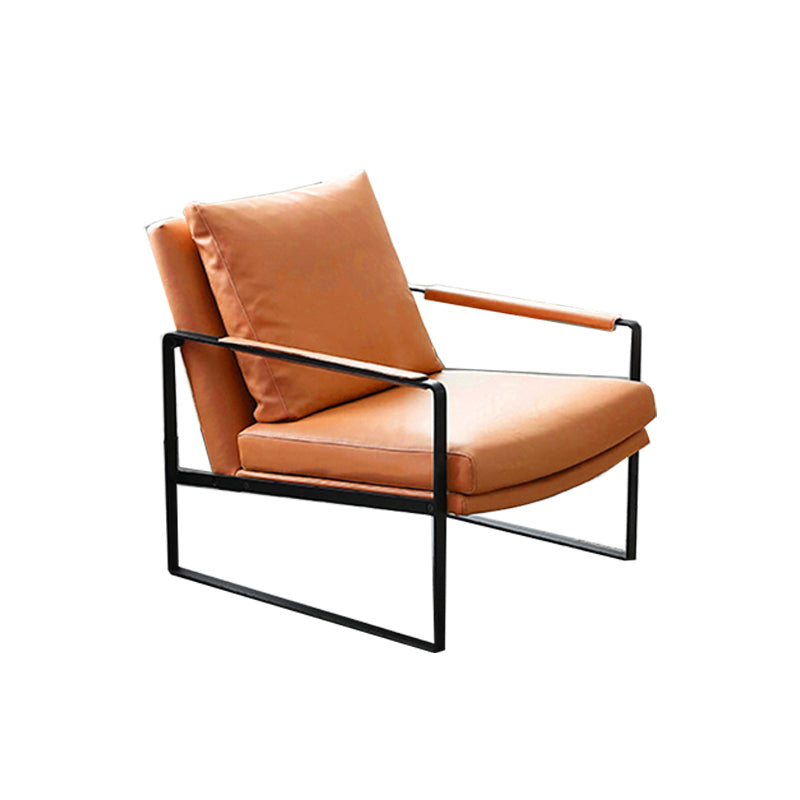 Mid-Century Modern Sled Arm Chair Leather Accent Armchair for Bedroom and Living Room