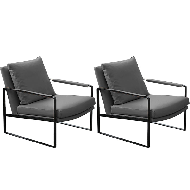 Mid-Century Modern Sled Arm Chair Leather Accent Armchair for Bedroom and Living Room