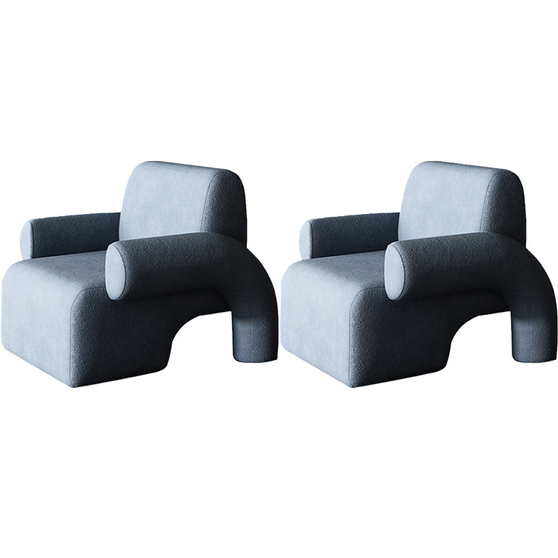 Mid-Century Modern Sled Accent Armchair Fixed Back Arm Chair for Living Room and Bedroom