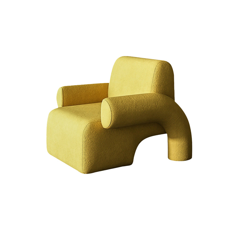 Mid-Century Modern Sled Accent Armchair Fixed Back Arm Chair for Living Room and Bedroom