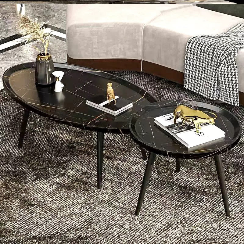 Modern Style Round/oval Wooden Table Metal 3/4 Legs Base Coffee Table