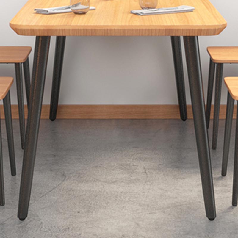 Industrial Style Natural Wood Table Metal 4 Legs Dining Table