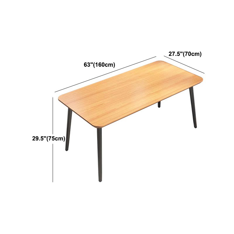 Industrial Style Natural Wood Table Metal 4 Legs Dining Table