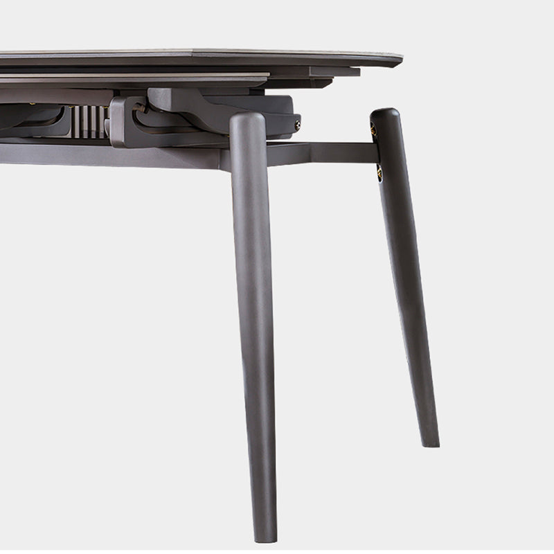 Extendable Dining Table Modern Round Stone Dinner Room Kitchen Table