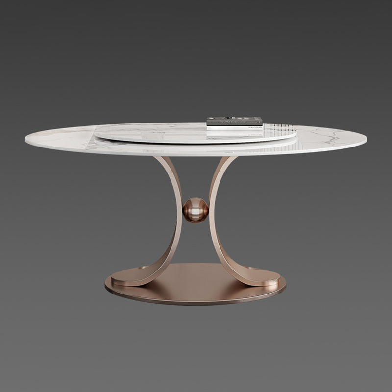 Rose Base Pedestal Dining Table Traditional Luxury Round Stone Dining Table