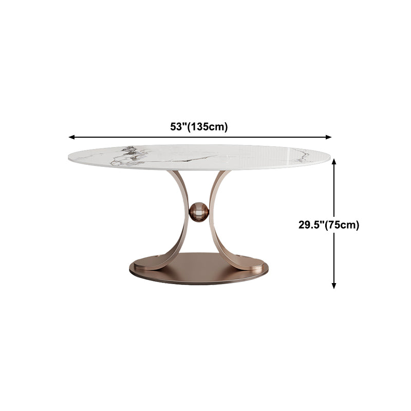 Rose Base Pedestal Dining Table Traditional Luxury Round Stone Dining Table