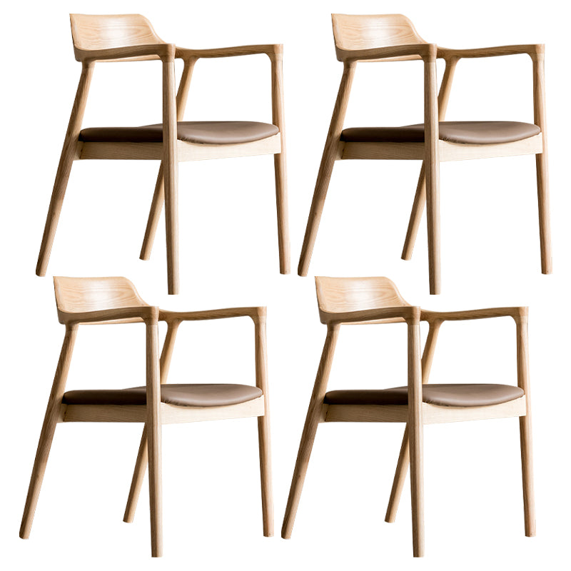 Traditional Open Back Chair Dining Arm Chair with Wooden Legs for Kitchen