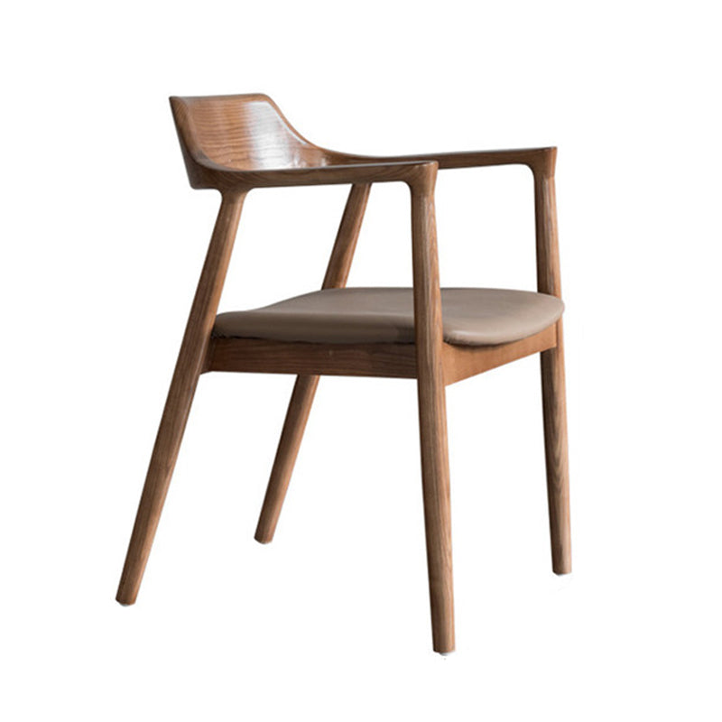 Traditional Open Back Chair Dining Arm Chair with Wooden Legs for Kitchen