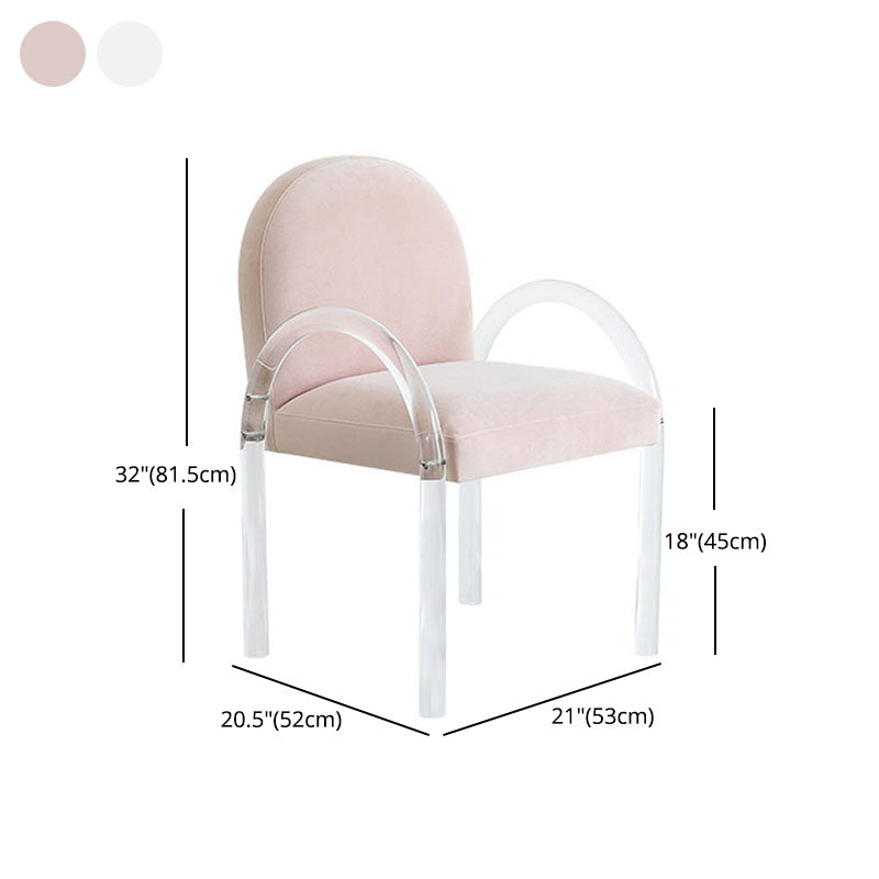 Velvet Matte Finish Dining Chair Designer Style Home Solid Back Arm Chair