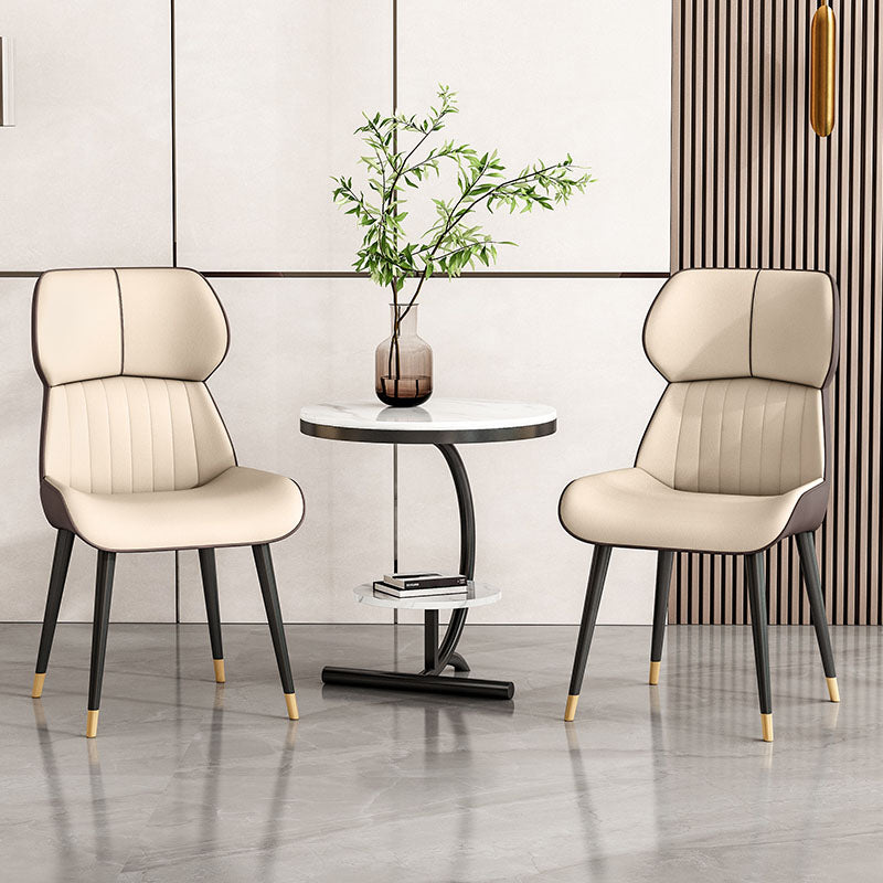 Scandinavian Wingback Arm Dining Chairs for Home Leather Dining Chairs
