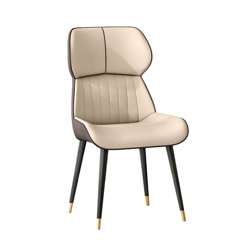 Scandinavian Wingback Arm Dining Chairs for Home Leather Dining Chairs