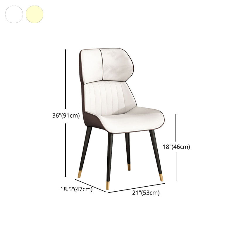 Scandinavian Wingback Arm Dining Chairs for Home Leather Dining Chairs