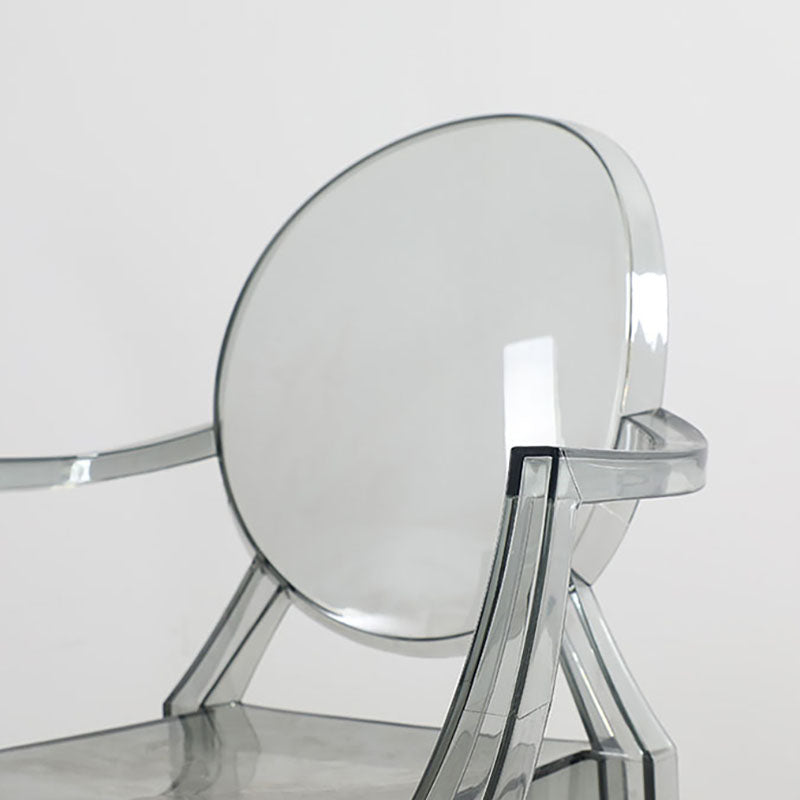 Plastic Dining Chair Scandinavian Arm Open Back Side Chairs for Home