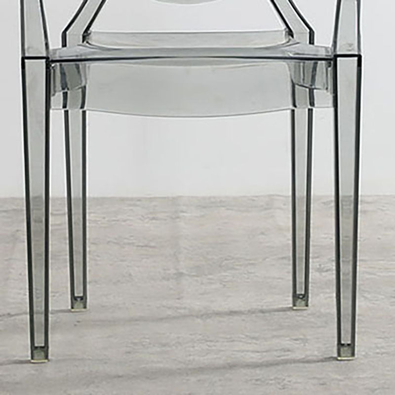 Plastic Dining Chair Scandinavian Arm Open Back Side Chairs for Home