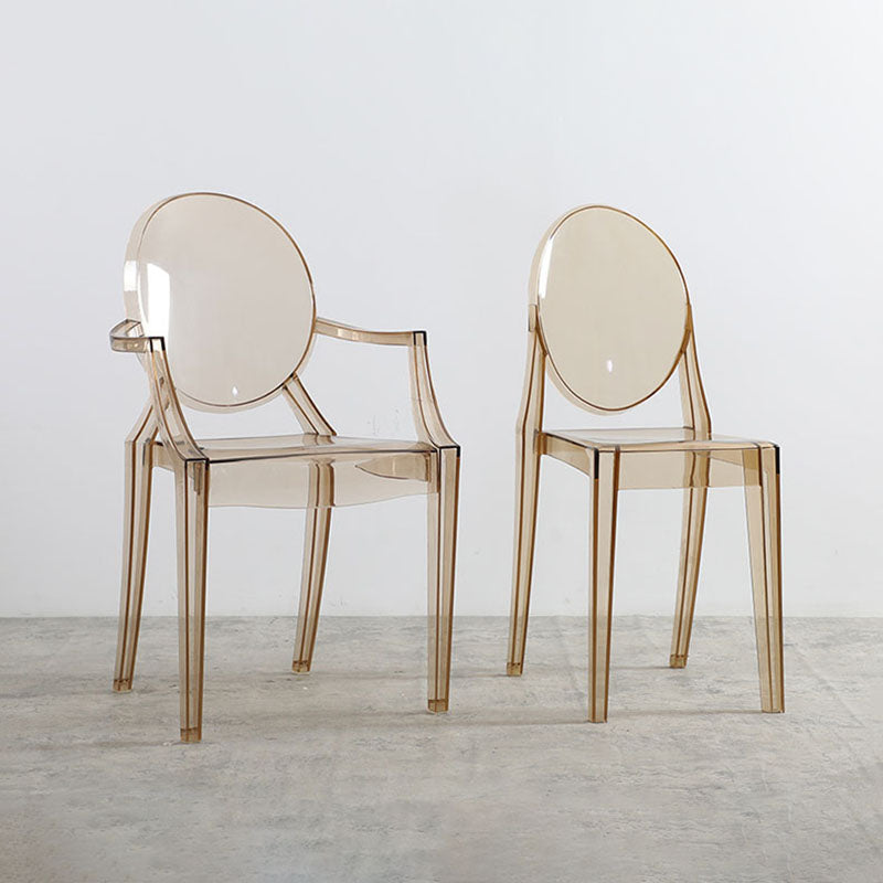 Plastic Dining Chair Scandinavian Arm Open Back Side Chairs for Home