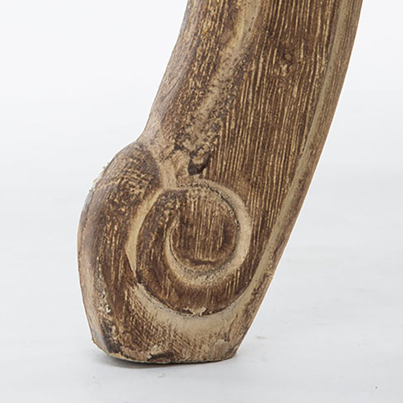 Farmhouse Balcony Upholstered Arm Chair Matte Finish Solid Back Dining Chair