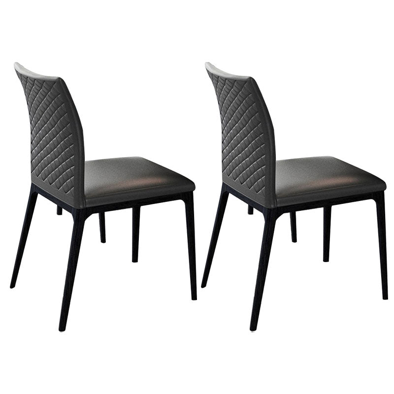 Modern Style Dining Chair Armless Chairs with Metal Legs for Kitchen