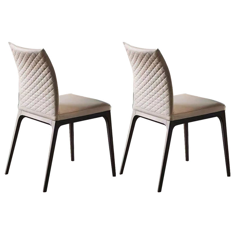 Modern Style Dining Chair Armless Chairs with Metal Legs for Kitchen