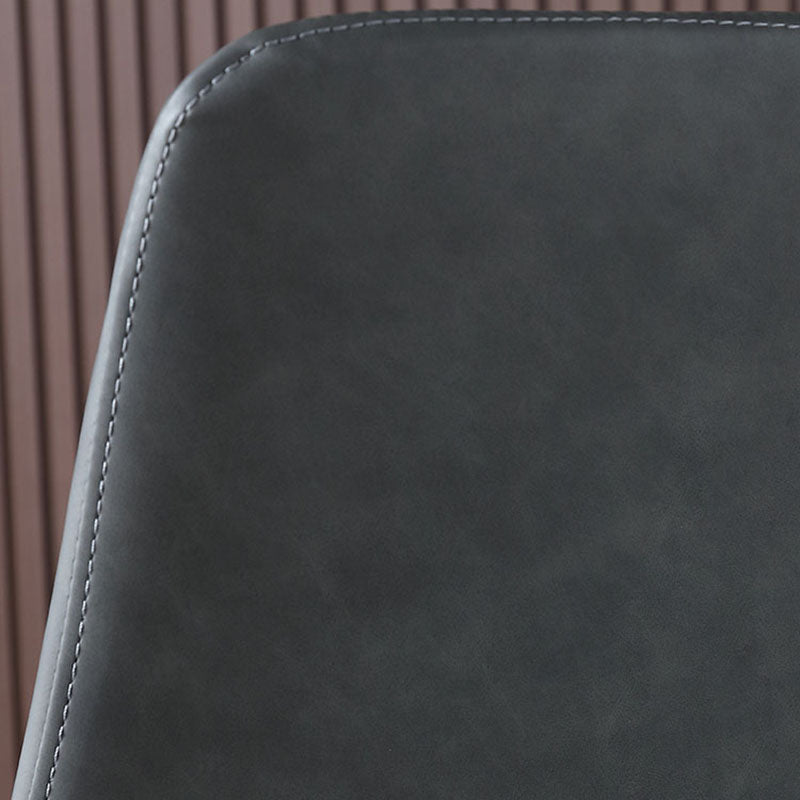 Industrial Solid Back Side Chairs PU Leather Dining Chairs for Home