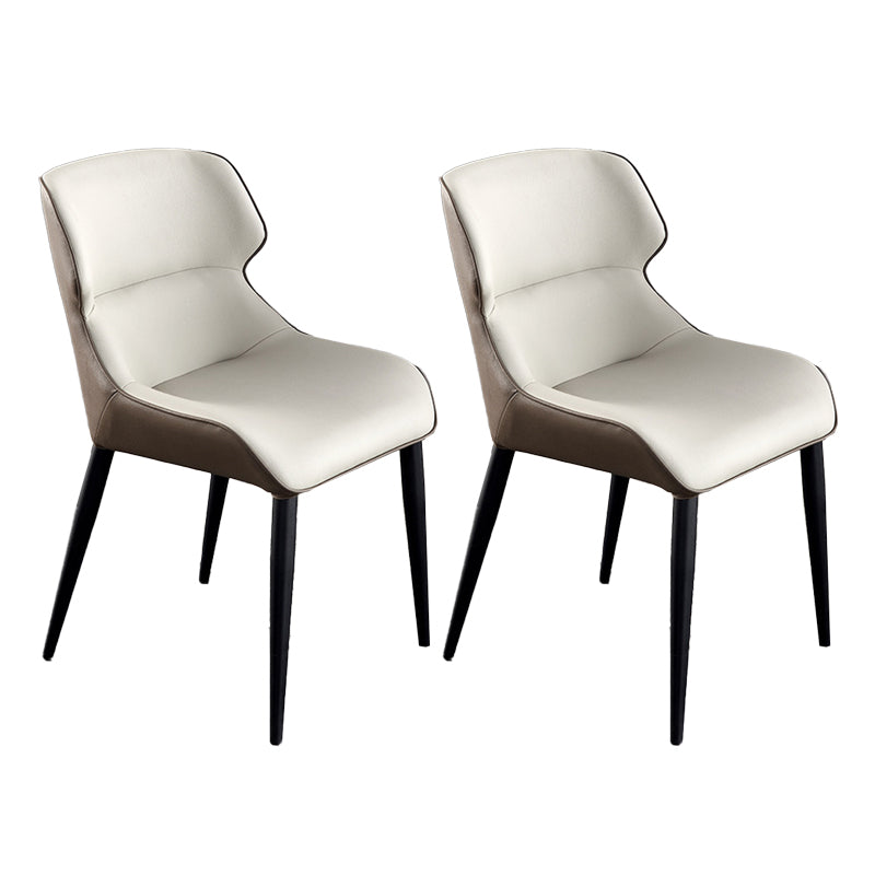 PU Leather Dining Chairs Industrial Style Arm Wingback Parsons Chair for Home