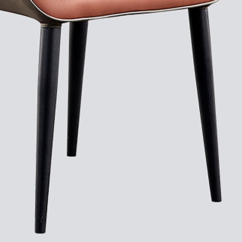 PU Leather Dining Chairs Industrial Style Arm Wingback Parsons Chair for Home